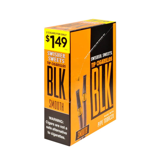 Swisher Sweets BLK | Smooth | Pipe Tip | 2 Cigars/$1.49